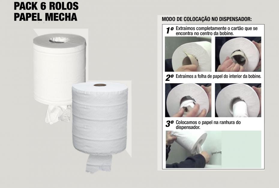 Rolo  Papel  Chaminé   100mt   Embalagem   6 rolos