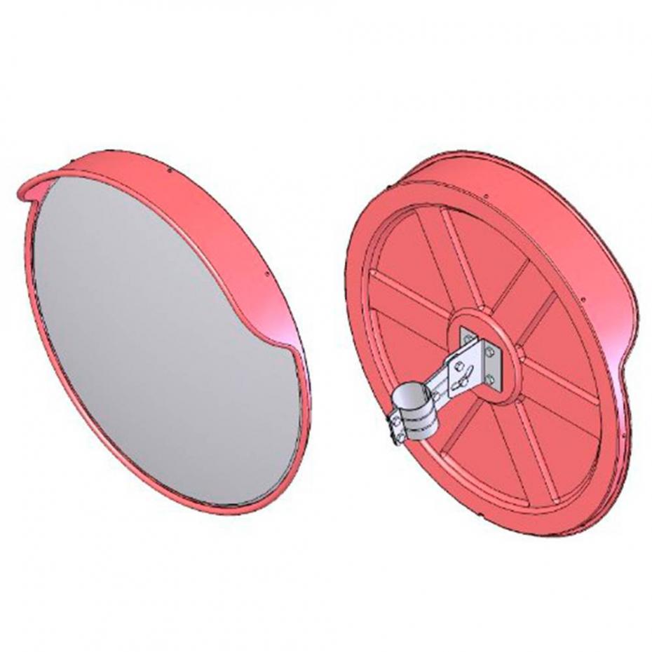 Espelho parabólico Convexo acrílico c/ acess. fixação Diam. 45cm