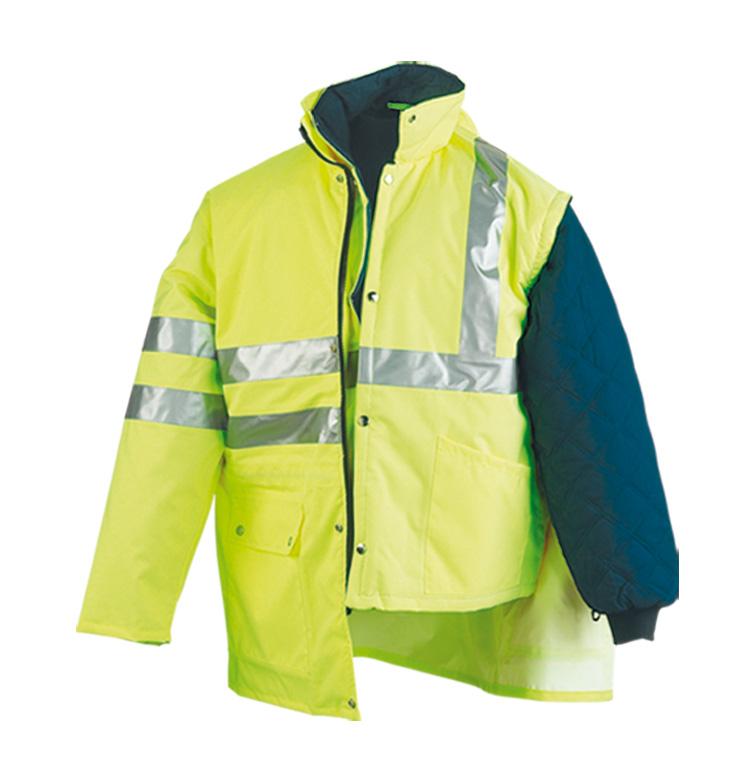 Parka Impermeável  Alta visibilidade  Amarelo / Marinho -  3 em 1 