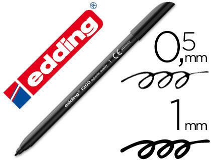 Marcador edding 1200  Traço 1 mm n.1 preto  CAIXA 10 unid.