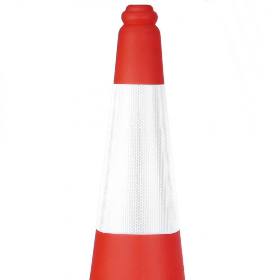 Cone Sinalização Polietileno  75cm c/ faixas refletoras 