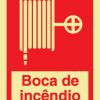 Sinal de boca de incêndio armada tipo carretel