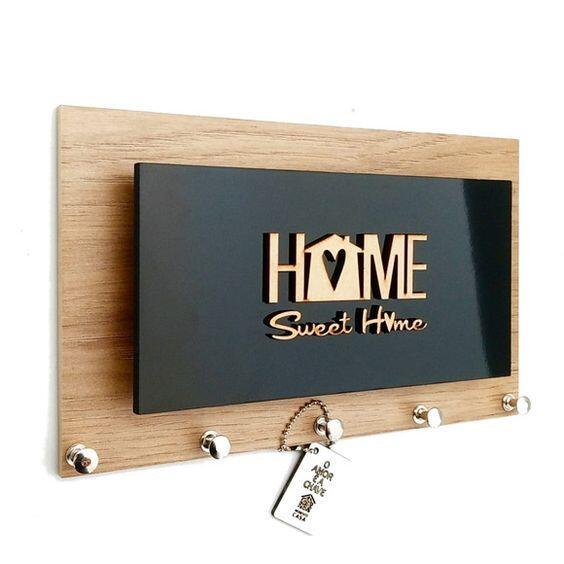 Porta Chaves/cartas Momento Casa Home Sweet Home Preto
