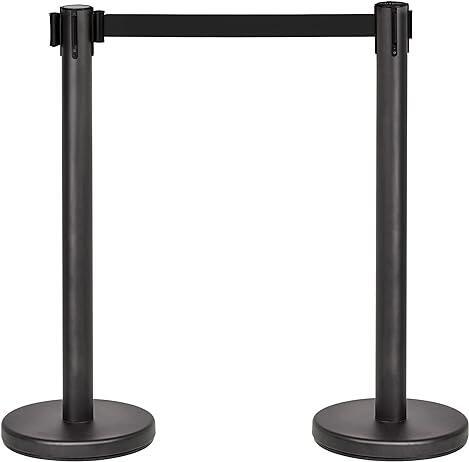 Poste Preto c/ Cinta Retrátil Preta Dim. 91cmx2Mts