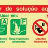 Sinal de agente extintor de solução aquosa F   240X85 mm