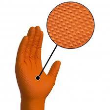 Luva  Nitrilo Laranja s/ Pó WAVE  (Emb.50un)