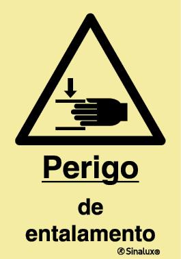 Sinal de perigo de entalamento