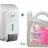 KIT Doseador  + Garrafão  Álcool Gel Desinfectante Mãos 5Lts 
