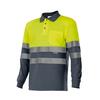Polo manga comprida de alta visibilidade amarelo-cinza 175 Velilla