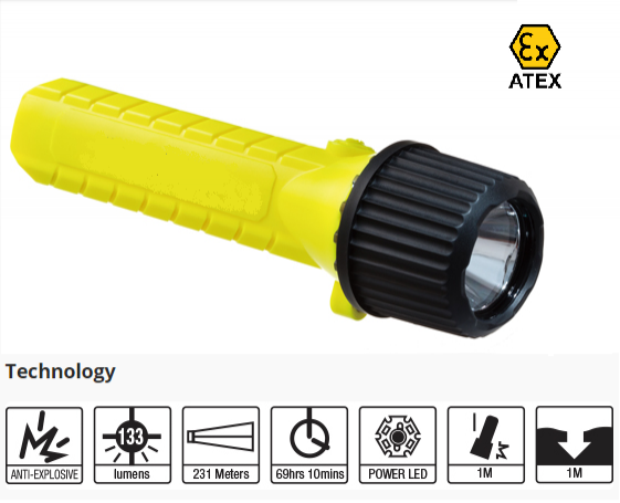 Lanterna LED ATEX – 2 AA    ATEX  (EX)  