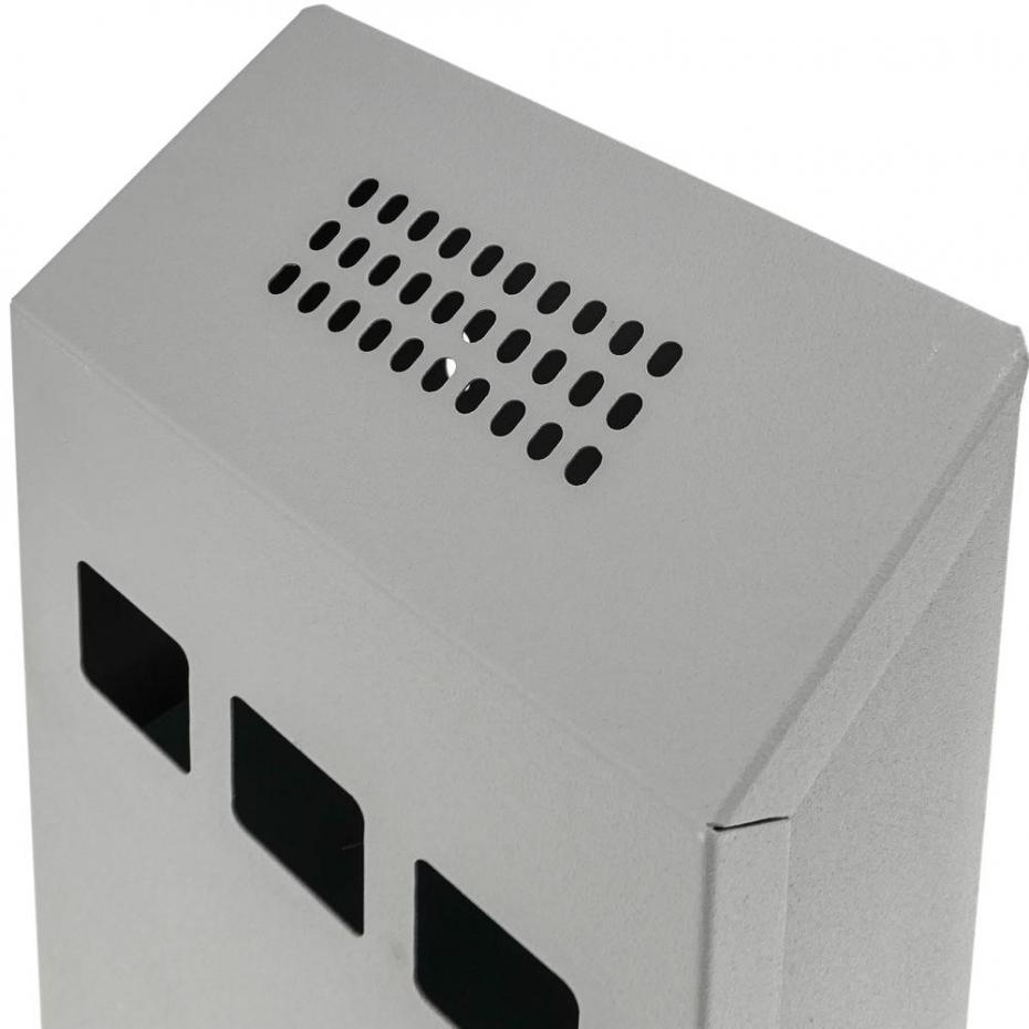 Cinzeiro de parede para exterior de metal cinza 147 x 60 x 324 mm