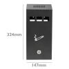 Cinzeiro de parede para exterior de metal preto 147 x 60 x 324 mm