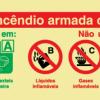 Sinal de agente extintor para a boca de incêndio armada tipo carretel  240X85 mm