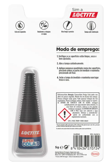 Super Cola 3 universal LÍQUIDA PRECISÃO LOCTITE 5GR
