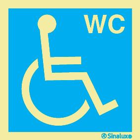 Sinal de informação, instalações sanitárias WC para utilizadores com mobilidade condicionada