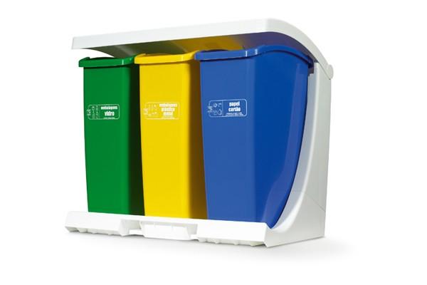 Contentor lixo  - Ecoponto Sistema  Triplo separador