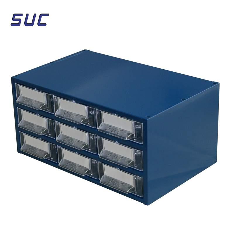 Estante N. 7 metalo - plástica  c/ 9  gavetas azul