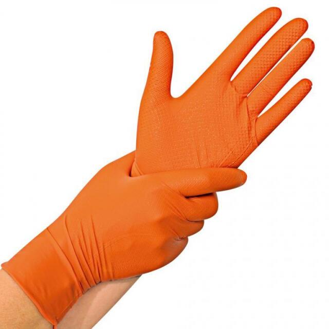 Luvas Nitrilo  GRIP OIL  (Sem Pó)  Laranja   Caixa 50 