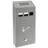 Cinzeiro de parede para exterior de metal cinza 147 x 60 x 324 mm