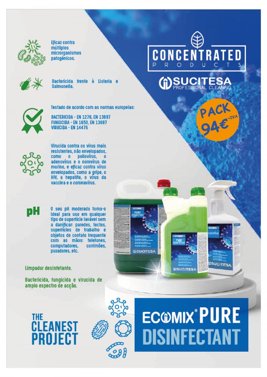 DESINFECTANTE VIRUCIDA ECOMIX® PURE    PACK  133 Lt