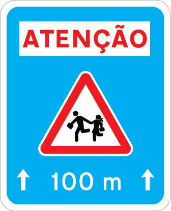 Sinal de trânsito, Aproximação de travessia de crianças  680X100 mm
