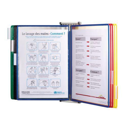 Porta documentos de parede com pivot, 10 bolsas para formato A4 – Tarifold