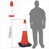 Cone Sinalização Polietileno  75cm c/ faixas refletoras 