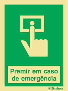 Sinal de Premir em caso de emergência