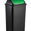 BALDE  ECOPONTO  PRETO C/ TAMPA BASCULANTE  VERDE   42 Litros 