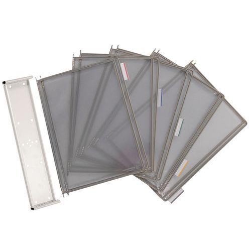 Porta documentos de parede com pivot, 10 bolsas para formato A4 – Tarifold