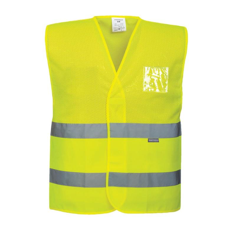 Colete Mesh Amarelo c/ faixa refletora T. L/XL