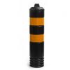 Balizador redondo 80 cm preto c/ 2 telas reflectoras amarelas