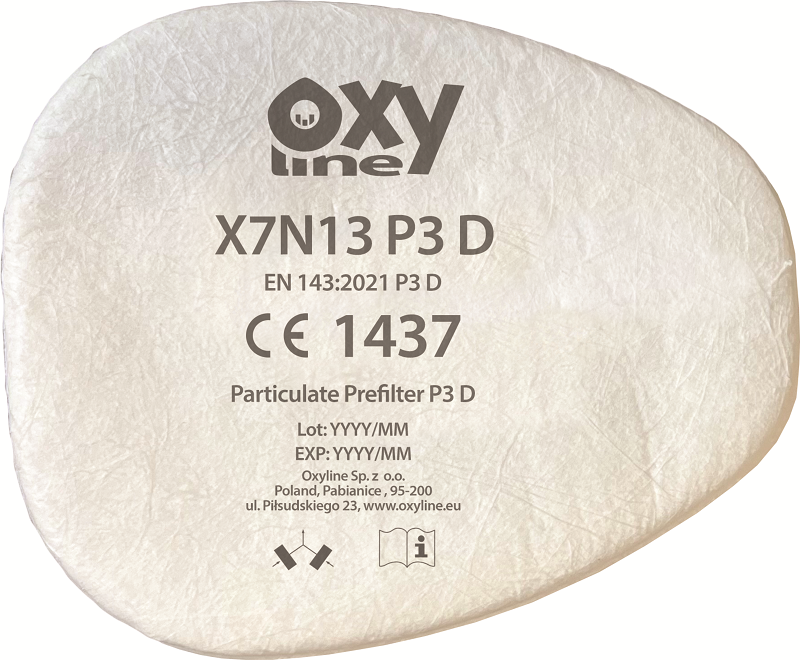 Pré-filtro de partículas OxyPRO X7N13 P3 D