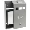 Cinzeiro de parede para exterior de metal cinza 147 x 60 x 324 mm
