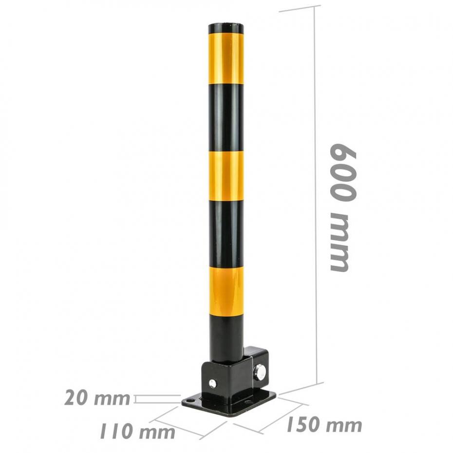 Bollard aço dobrável com bloqueio 57x600mm