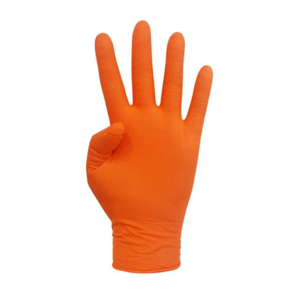 Luva  Nitrilo Laranja s/ Pó WAVE  (Emb.50un)