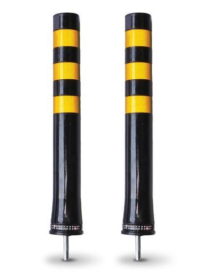 Baliza Flexiveis   65cm Preta c/ telas refletoras amarelas