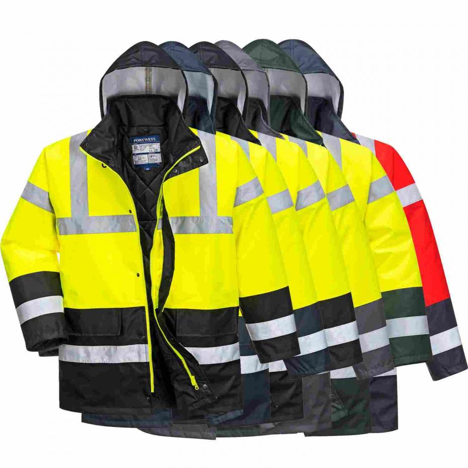 Parka impermeável Oxford Bicolor Alta Visibilidade  Laranja / Marinho
