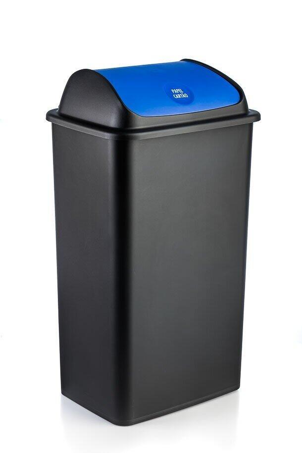 BALDE ECOPONTO  PRETO C/ TAMPA BASCULANTE  AZUL  42 Litros 