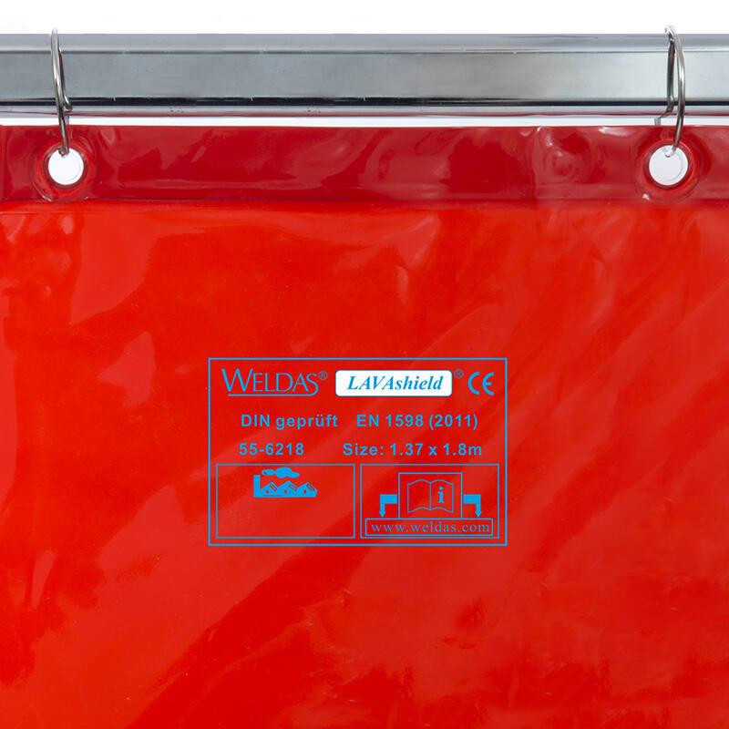 WELDAS Cortina de Soldadura 1.37 x 1.80m com Ilhoses e Ganchos Incluídos