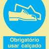 Sinal de obrigação, calçado de proteção