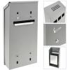 Cinzeiro de parede para exterior de metal cinza 147 x 60 x 324 mm