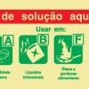 Sinal de agente de extintor de solução aquosa ABF  240X85 mm