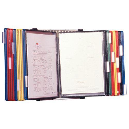 Porta documentos de parede com pivot, 10 bolsas para formato A4 – Tarifold