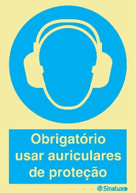 Sinal de obrigação, auriculares de proteção