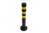 Baliza flexível 80cm Ø100mm preto c/base 2 faixas refletoras