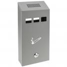 Cinzeiro de parede para exterior de metal cinza 147 x 60 x 324 mm