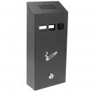 Cinzeiro de parede para exterior de metal preto 147 x 60 x 324 mm