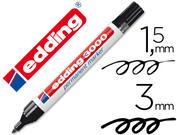 Marcador edding 3000 preto permanente-ponta redonda 3 mm.