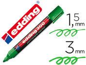 Marcador edding permanente 300 verde ponta redonda 1,5 mm.